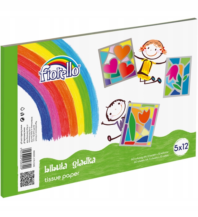 Bibuła gładka blok A4 12 kolorów po 5 | biuroweokazje.pl | Sprawdź co przygotowaliśmy