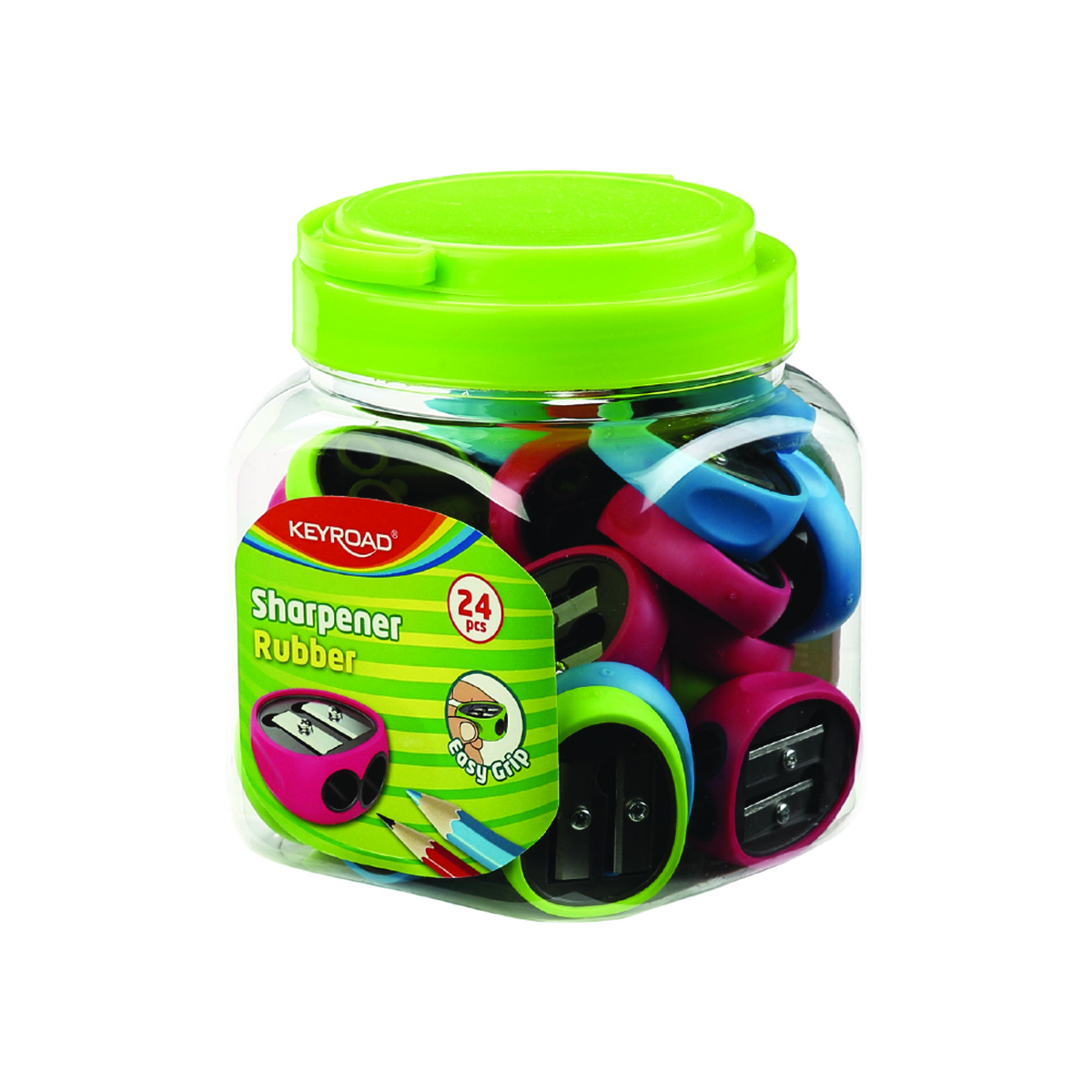 Temperówka Keyroad rubber, Plastikowa, podwójna, pakowane w tubę, mix kolorów | biuroweokazje.pl | Zamów online!