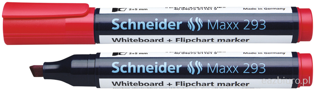 Marker do tablic Schneider maxx 293, ścięty, 2-5 mm, czerwony | biuroweokazje.pl | Działaj teraz!