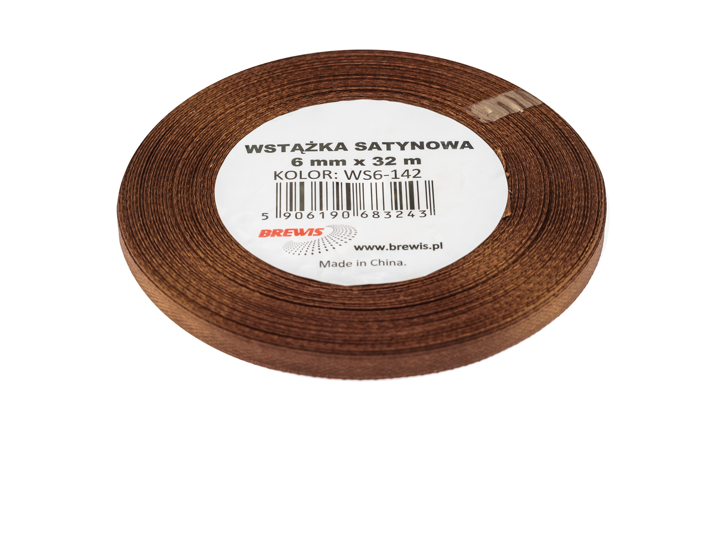 Wstążka Brewis satynowa 6 mm 32 m brązowy | biuroweokazje.pl | Kup online!