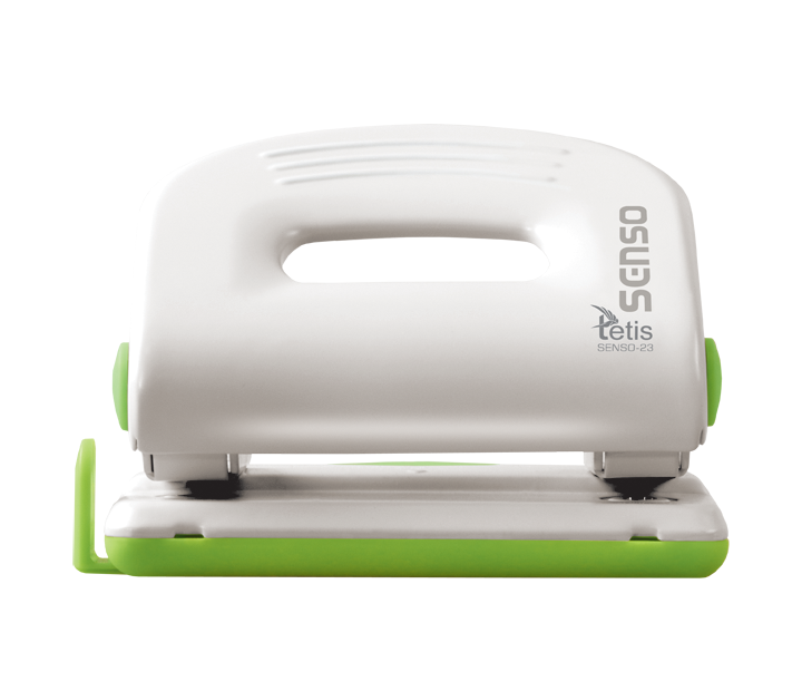 Dziurkacz senso metalowy 23 biało-zielony | biuroweokazje.pl | Skorzystaj z rabatu!