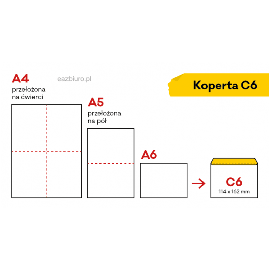 Koperta C6 biała z paskiem zestaw 25 sztuk | biuroweokazje.pl | Wybierz i kup!