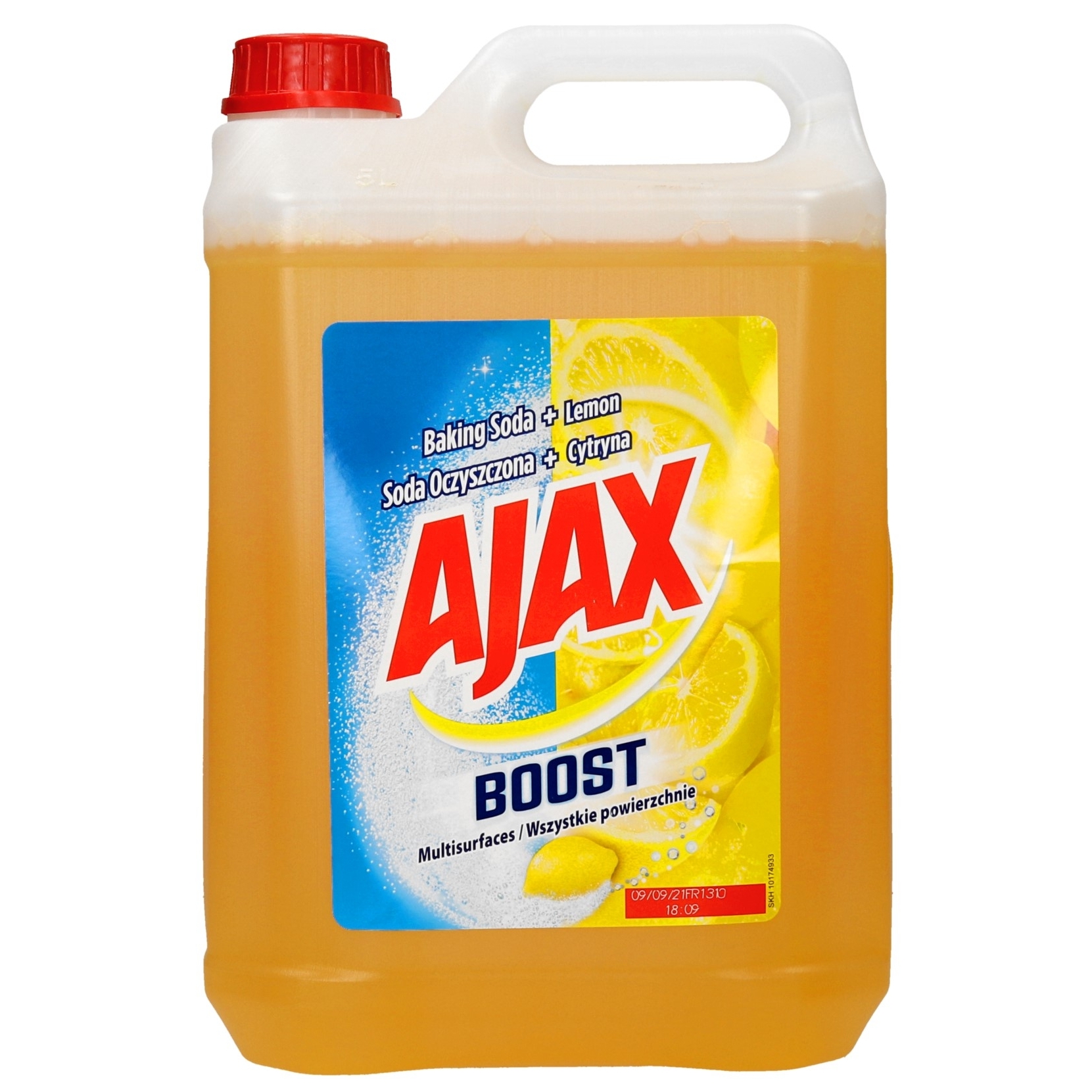 Płyn do podłóg Ajax boost lemon & soda, 5 l | biuroweokazje.pl | Działaj śmiało!