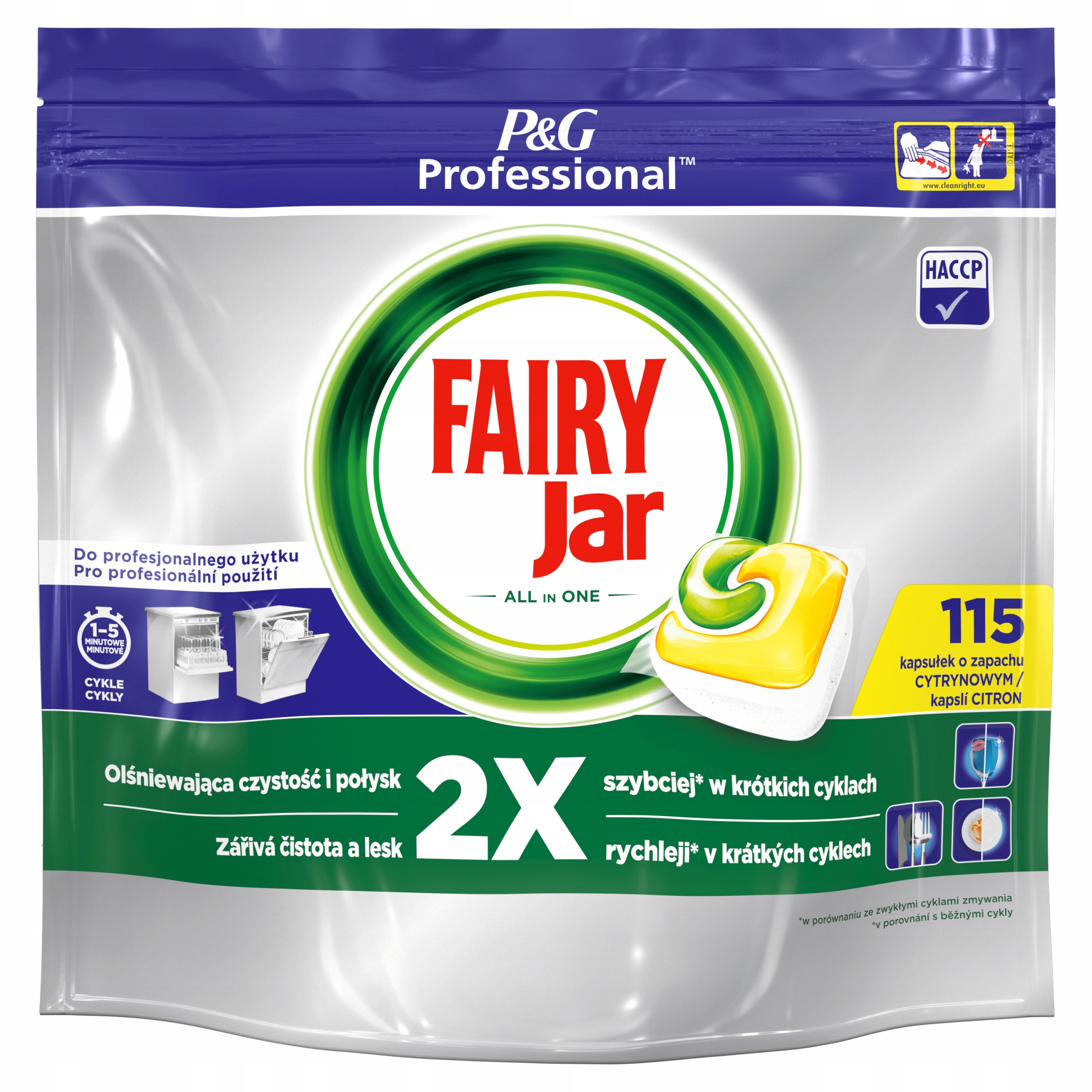 Tabletki do zmywarki fairy jar, zestaw 115 sztuk. | biuroweokazje.pl | Zamów online!