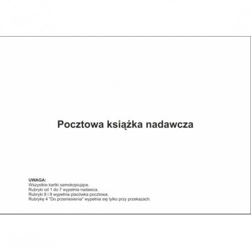 Druk pocztowa ksiażka nadawacza A5 wielokopia | biuroweokazje.pl | Kup od razu!