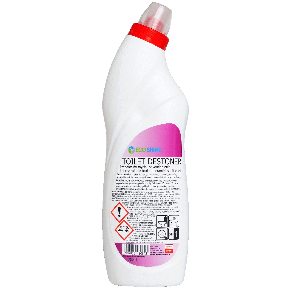 Eco Shine toilet destoner 750 ml żel myjąco-odkamieniający do okresowego czyszczenia | biuroweokazje.pl | Skorzystaj dziś!