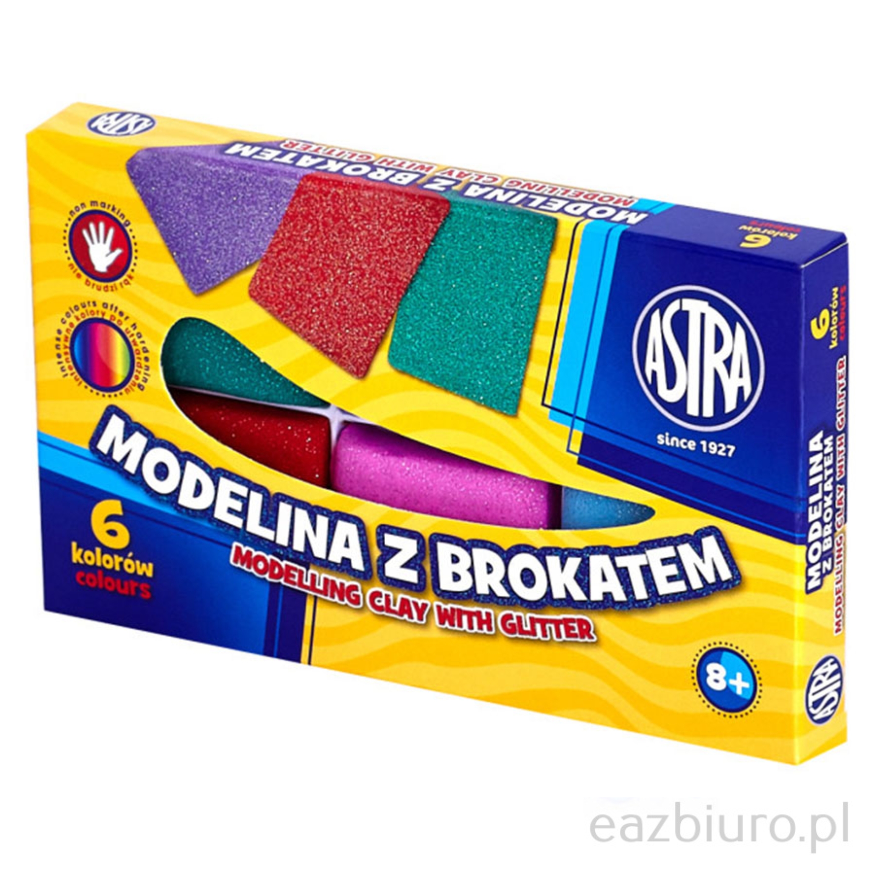 Modelina 6 kolorów Astra z brokatem | biuroweokazje.pl | Kup wygodnie!