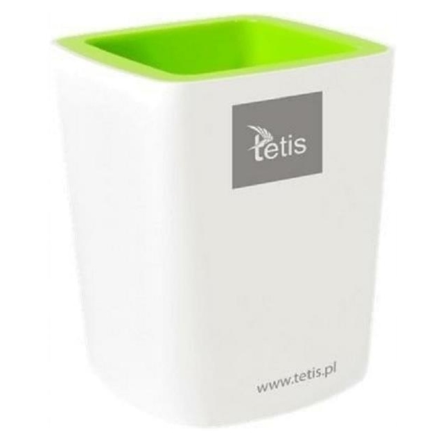 Przybornik na długopisy Tetis bv405 biało-zielony | biuroweokazje.pl | Skorzystaj dziś!