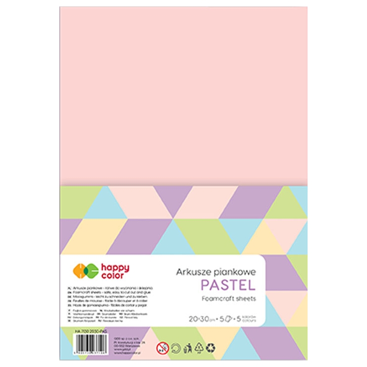 Arkusze piankowe pastel, A4, 5 ark, 5 kolorów, h | biuroweokazje.pl | Zrób zakupy sprytnie