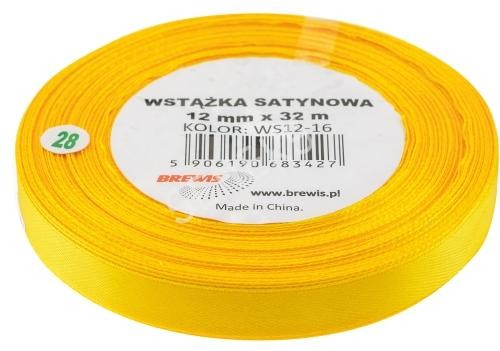 Wstążka satynowa Brewis 12 mm żółty | biuroweokazje.pl | Kup wygodnie!