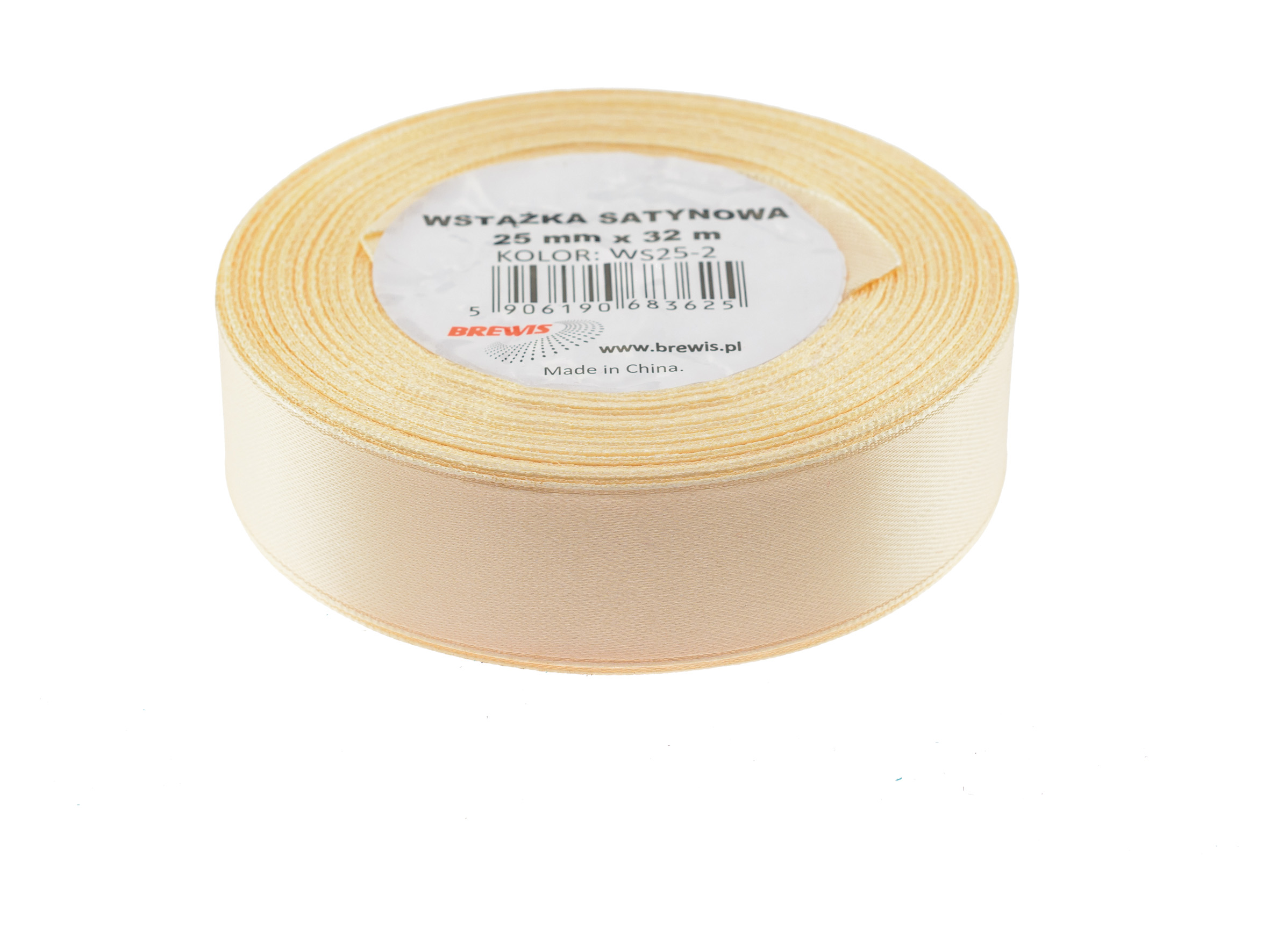 Wstążka Brewis satynowa 25 mm 32 m ecru | biuroweokazje.pl | Kup sprytnie!