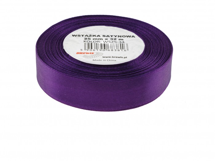 Wstążka satynowa Brewis 25 mm fioletowy | biuroweokazje.pl | Kup od razu!