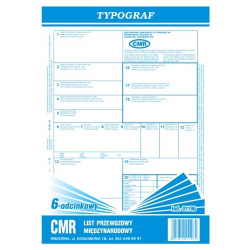 Druk cmr A4 1+5 Typograf do biura | biuroweokazje.pl | Zamów rozsądnie!