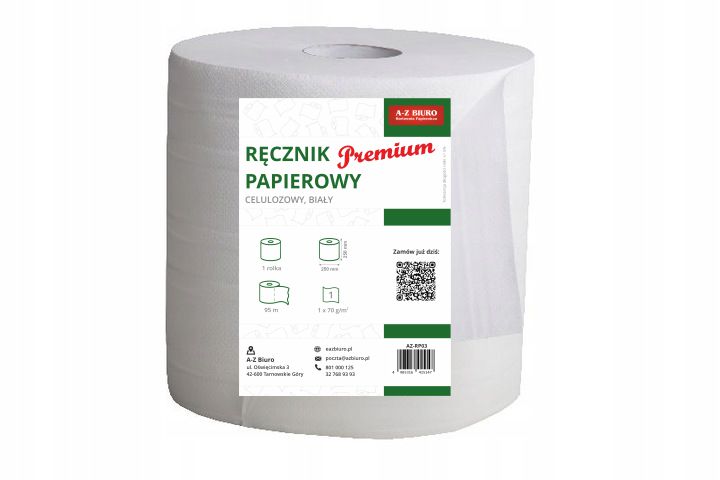 Ręcznik premium celulozowy, 1 Warstwa, 95 m 70 g 1 sztuki rola 1600 g A-Z Biuro AZ-RP03 | biuroweokazje.pl | Kup już teraz!