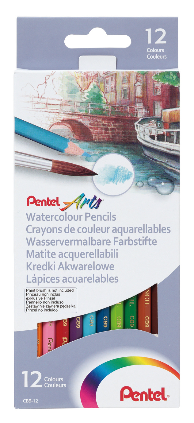 Kredki akwarelowe 12 kolorów Pentel cb9 | biuroweokazje.pl | Kup taniej!