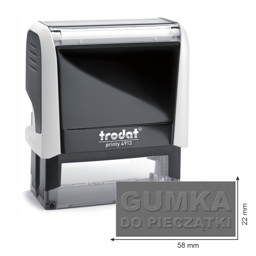 Trodat pieczątka 4913 obudowa biała 58x22 mm + wkładka tuszująca + gumka | biuroweokazje.pl | Kup bez ryzyka!