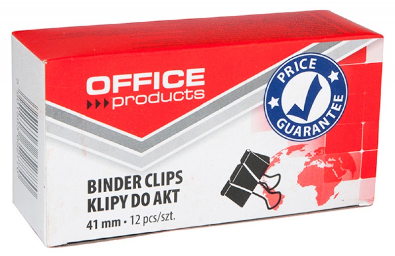 Klipy do dokumentów Office Products, 41 mm, zestaw 12 sztuk, czarne | biuroweokazje.pl | Kup taniej!