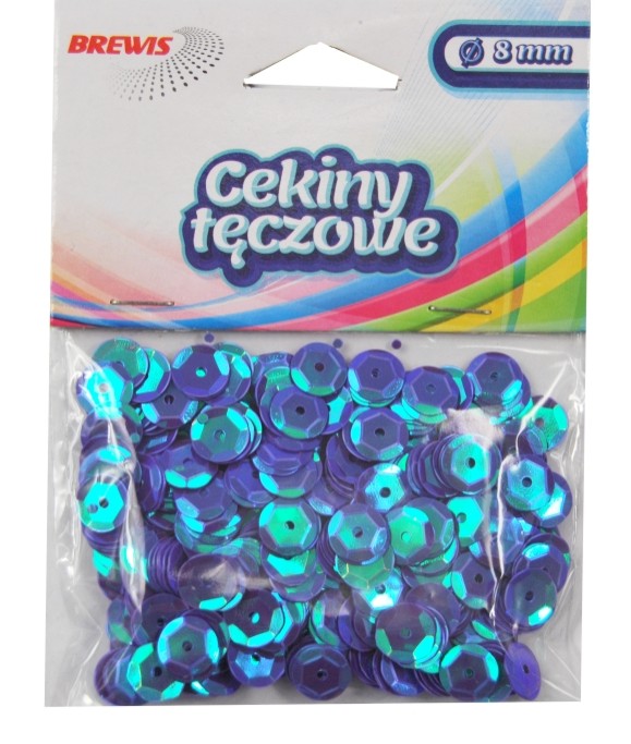 Cekiny tęczowe 8mm 10g t80 niebieskie | biuroweokazje.pl | Postaw na jakość