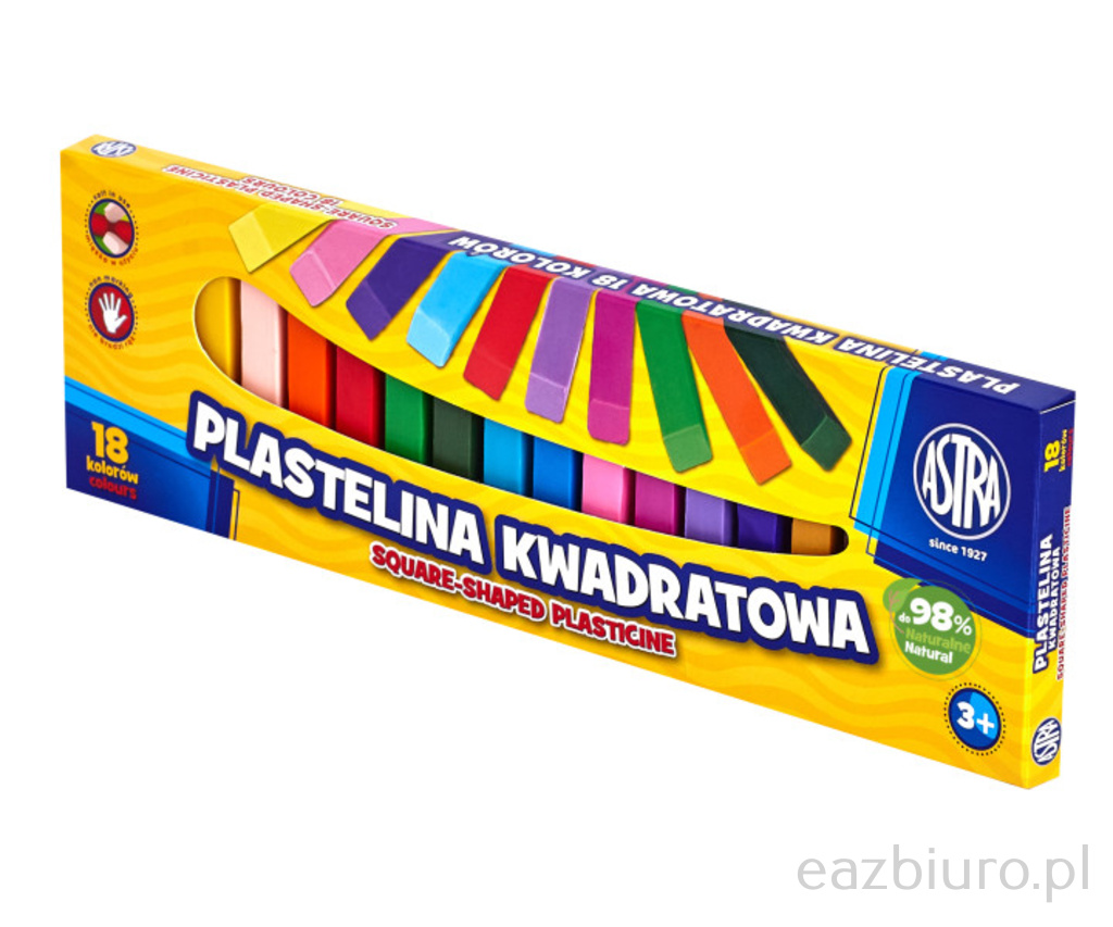 Plastelina 18 kolorów kwadrat Astra | biuroweokazje.pl | Działaj śmiało!