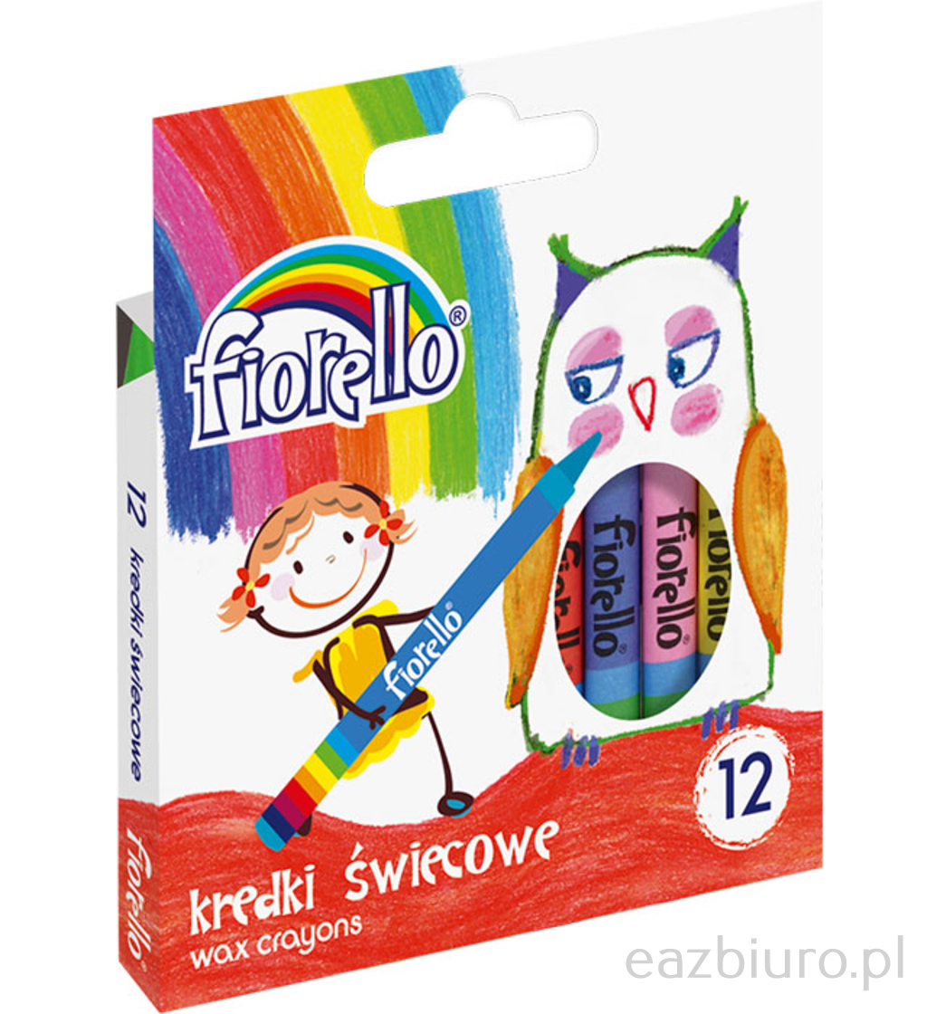 Kredki świecowe Fiorello 12 kolorów | biuroweokazje.pl | Kup pewnie!