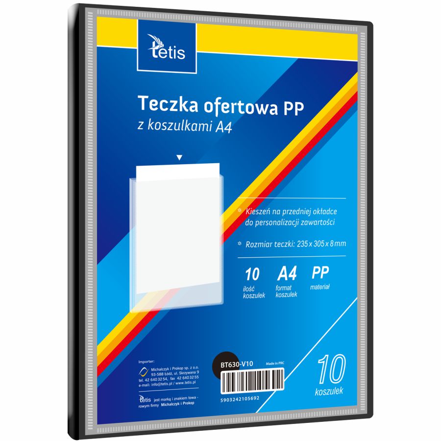 Teczka ofertowa A4 Tetis 8 mm czarna | biuroweokazje.pl | Kup bez wahania!