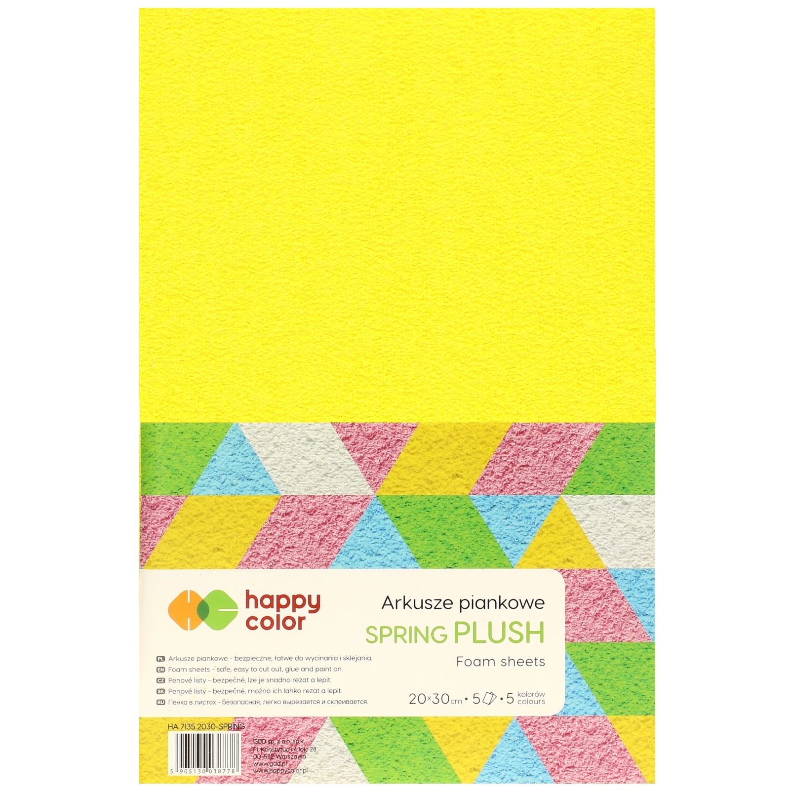 Arkusze piankowe spring plush , A4, 5 ark, 5 kol | biuroweokazje.pl | Sprawdź dlaczego warto