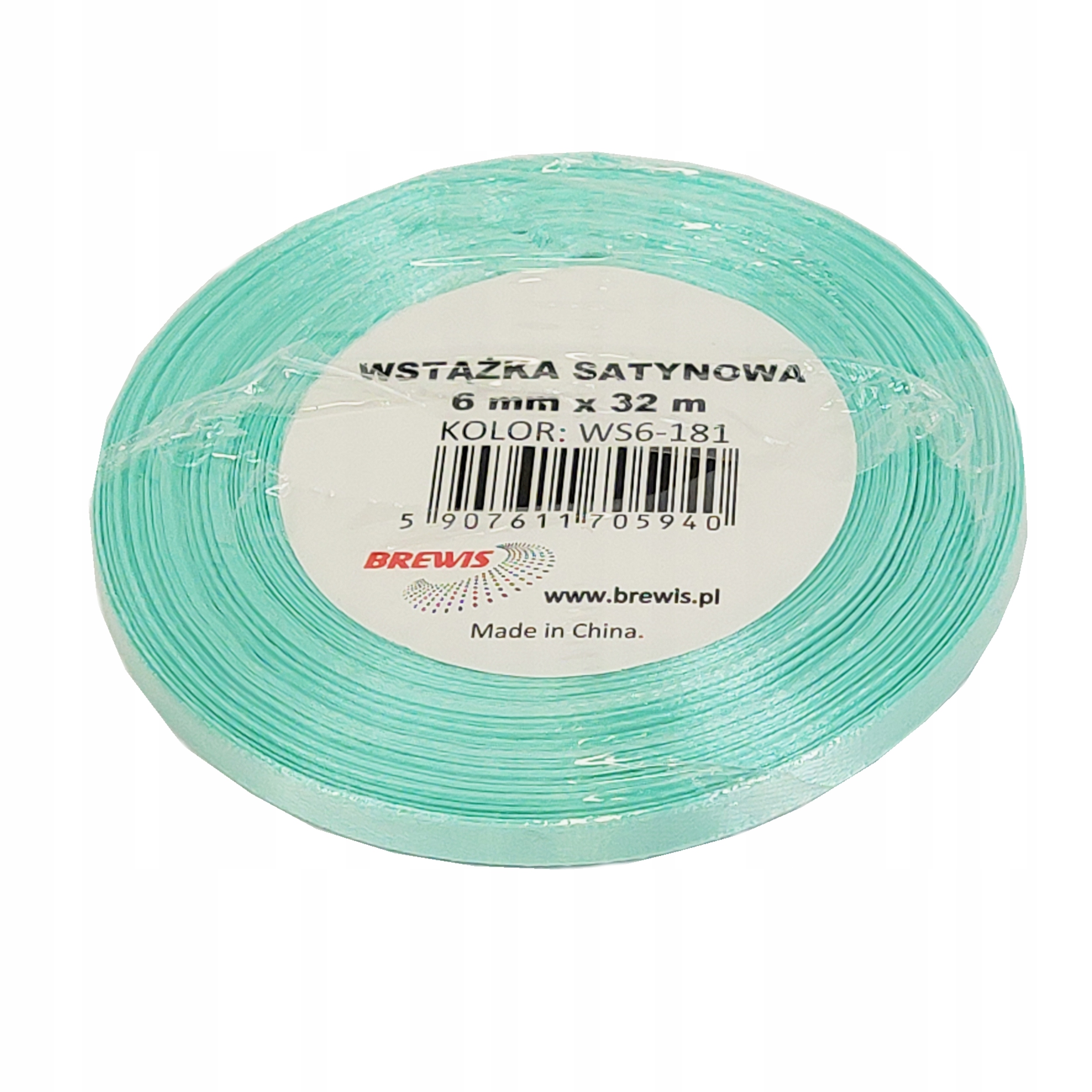 Wstążka satynowa 6mmx32 m miętowy | biuroweokazje.pl | Postaw na jakość!