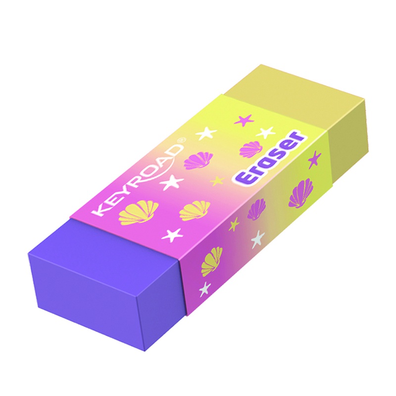 Gumka do ścierania KEYROAD, pastel, tęczowa, 50x19 x 10 mm, display, mix kolorów | biuroweokazje.pl | Zamów online!