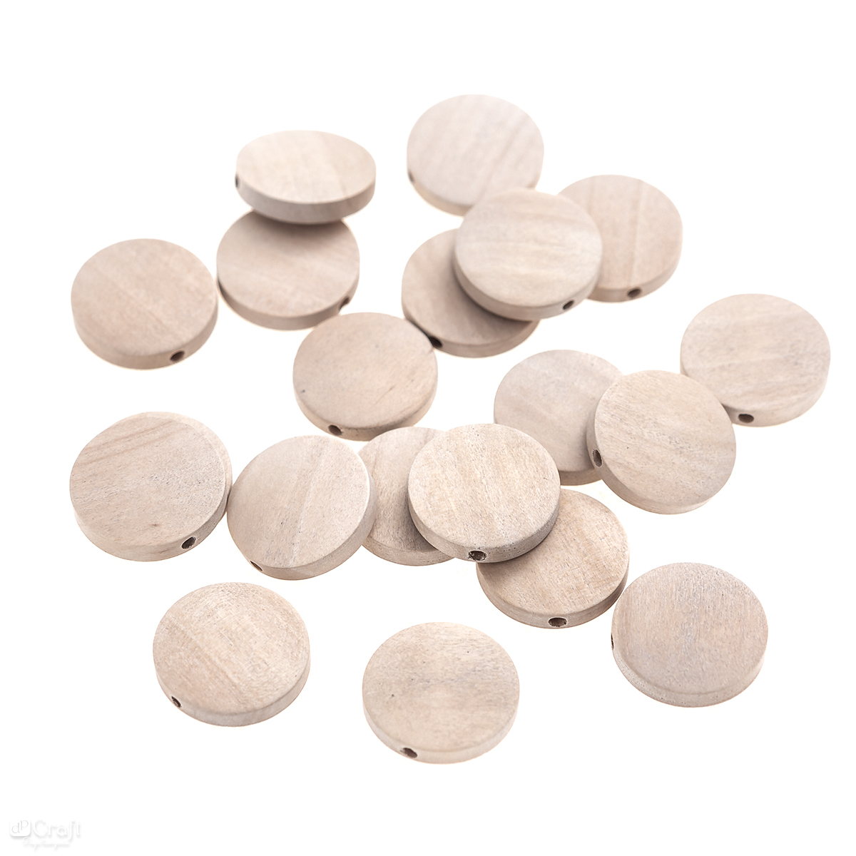 Drewniane koraliki, monetki 20 mm, zestaw 20 sztuk. | biuroweokazje.pl | Zamów już dziś!