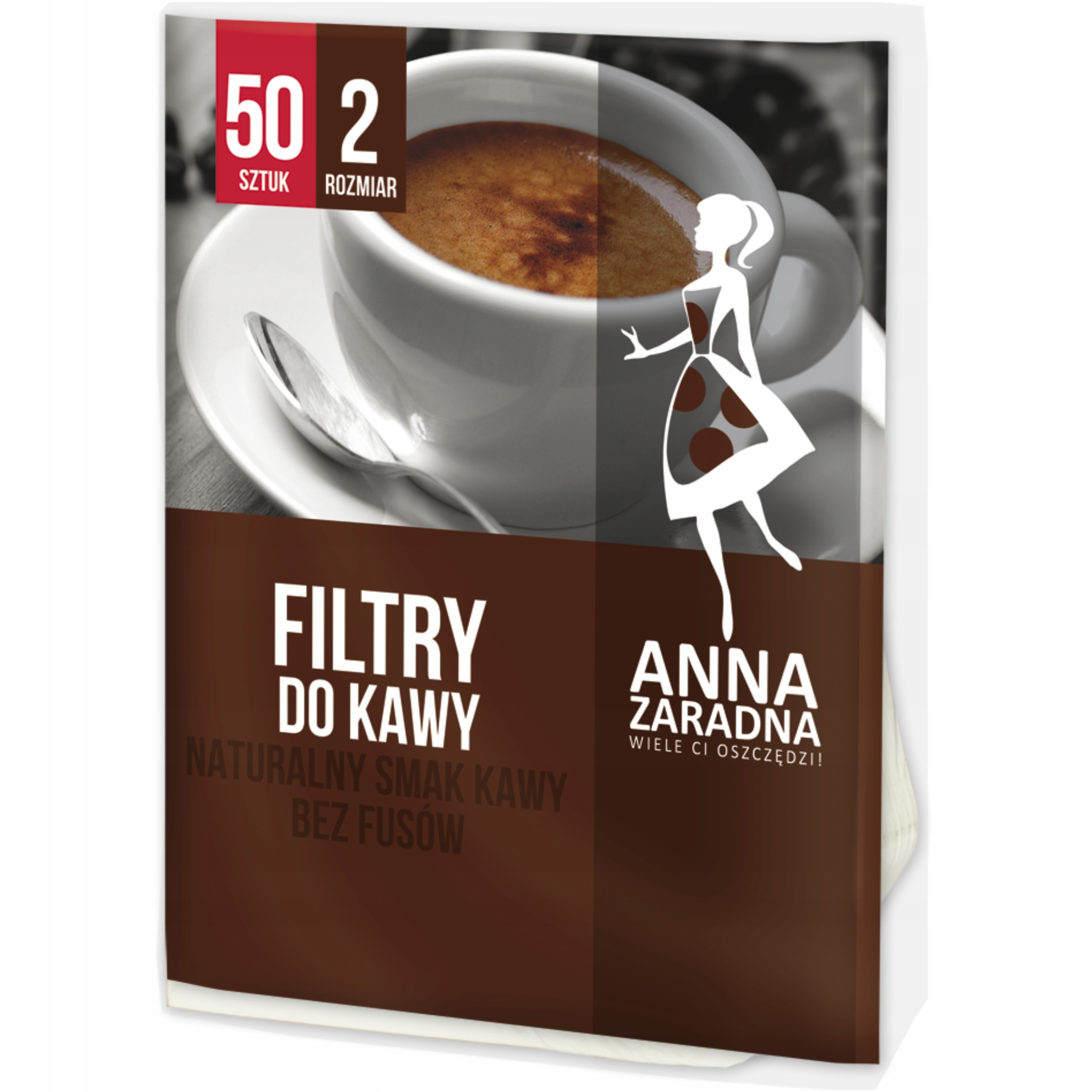 Filtry do kawy Anna Zaradna, rozmiar 2, zestaw 50 sztuk | biuroweokazje.pl | Kup online!