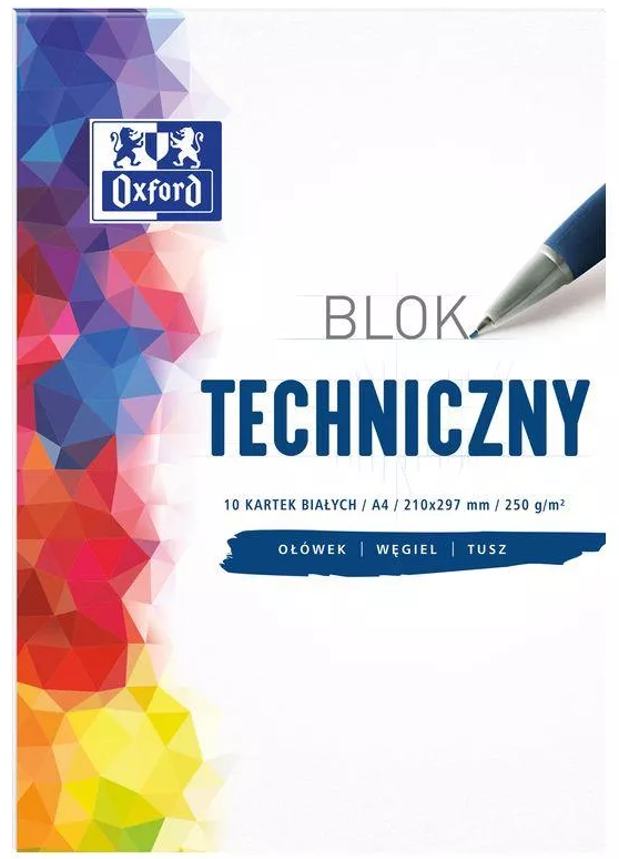 Blok techniczny Oxford A4 10k 250g b | biuroweokazje.pl | Zrób dobry zakup