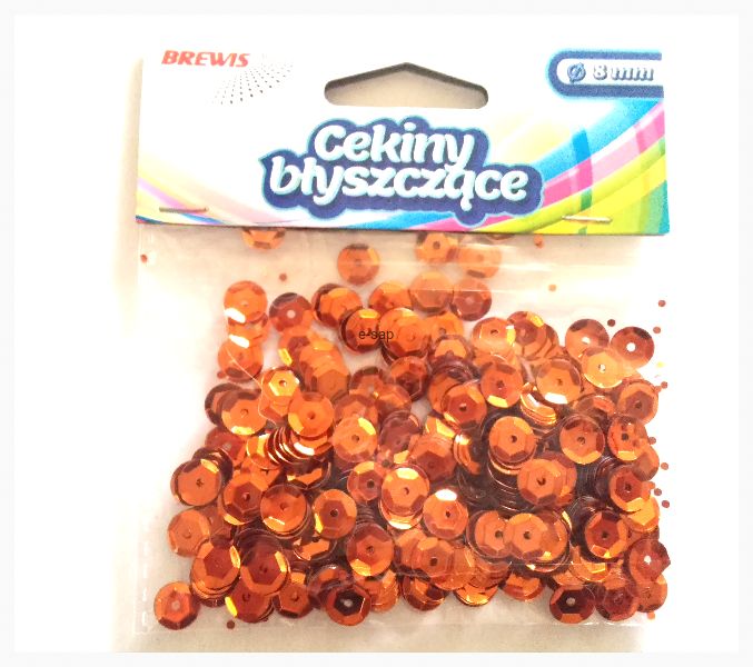 Cekiny błyszczące 8mm 10g B150 pomarańczowe | biuroweokazje.pl | Chwyć najlepszą cenę