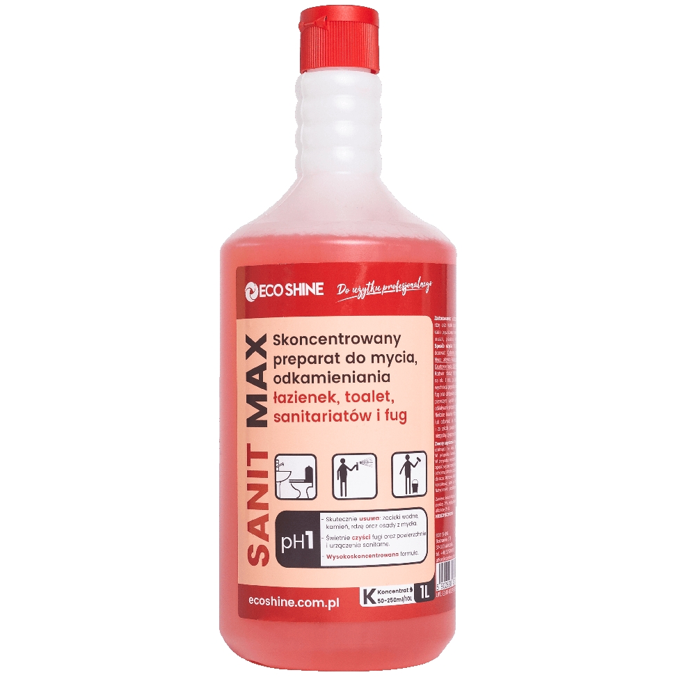 Eco Shine sanit max 1 l koncentrat preparatu do mycia i odkamieniania sanitariatów | biuroweokazje.pl | Weź najlepsze!