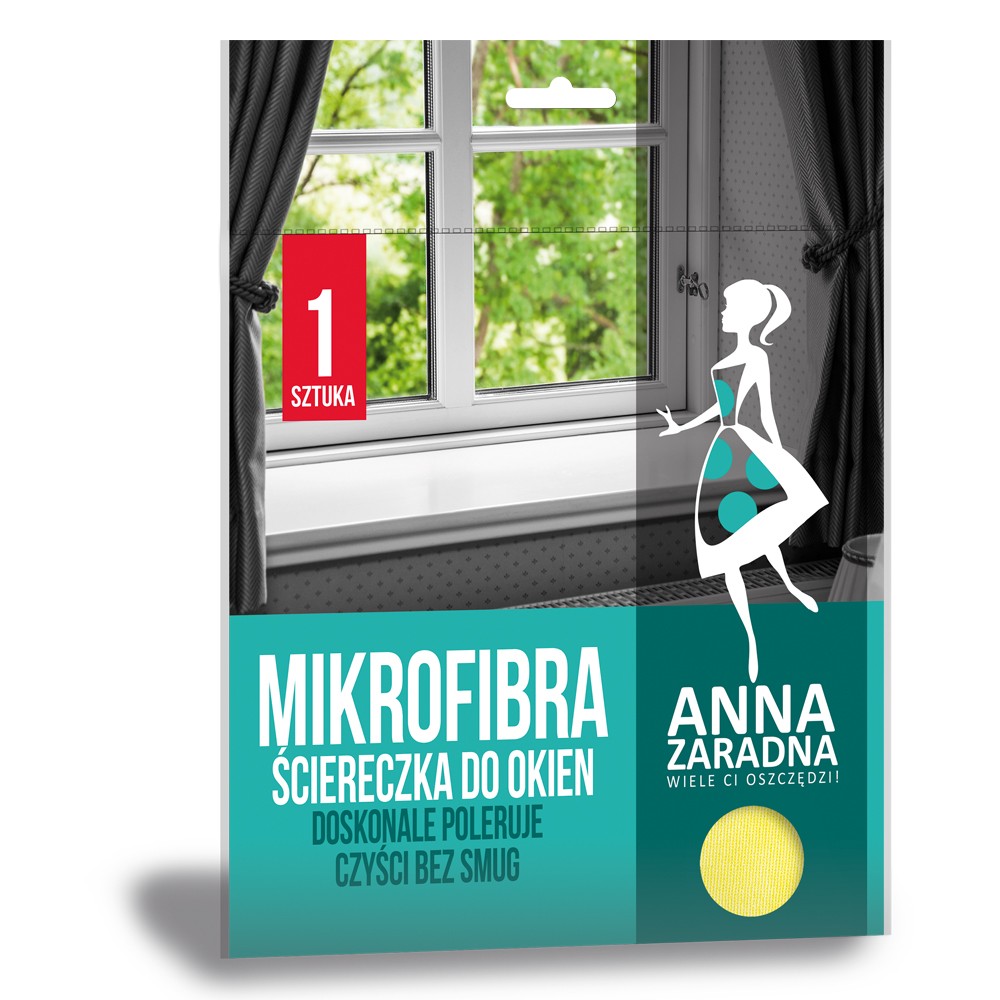 Ściereczka z mikrofibry do okien Anna Zaradna | biuroweokazje.pl | Kup sprytnie!