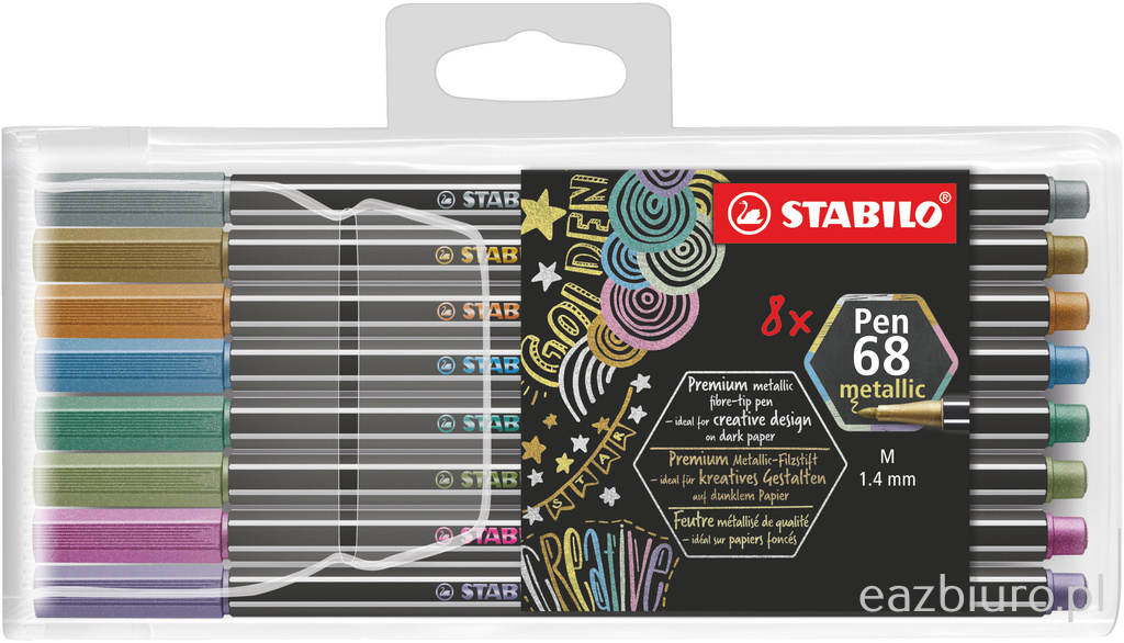Flamastry Stabilo pen 68 metallic etui zestaw 8 sztuk | biuroweokazje.pl | Dodaj do koszyka!