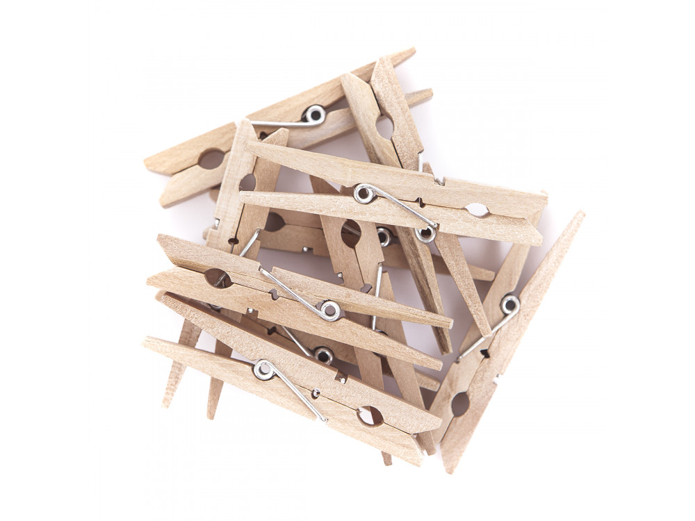 Klamerki ozdobne 4,5 cm naturalne zestaw 20 sztuk | biuroweokazje.pl | Kup w sekundę!