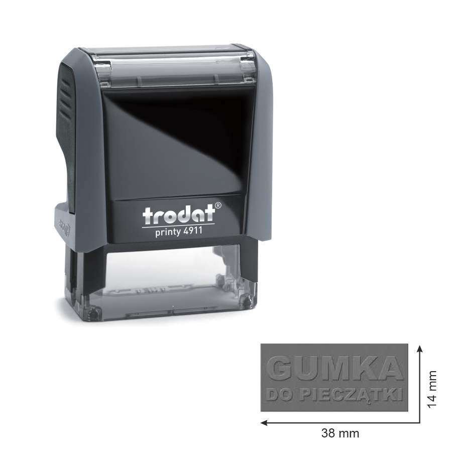 Trodat pieczątka 4911 obudowa szara 38 x 14 mm + wkładka tuszująca + gumka | biuroweokazje.pl | Sprawdź cenę!