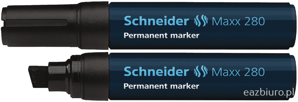 Marker permanentny Schneider maxx 280, ścięty, 4-12 mm, czarny | biuroweokazje.pl | Kliknij i kup!