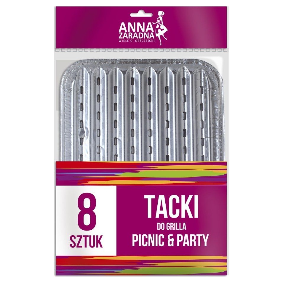Tacki do grilla 28,5 x 22,5 cm, zestaw 8 sztuk, Anna Zaradna | biuroweokazje.pl | Wybierz mądrze!
