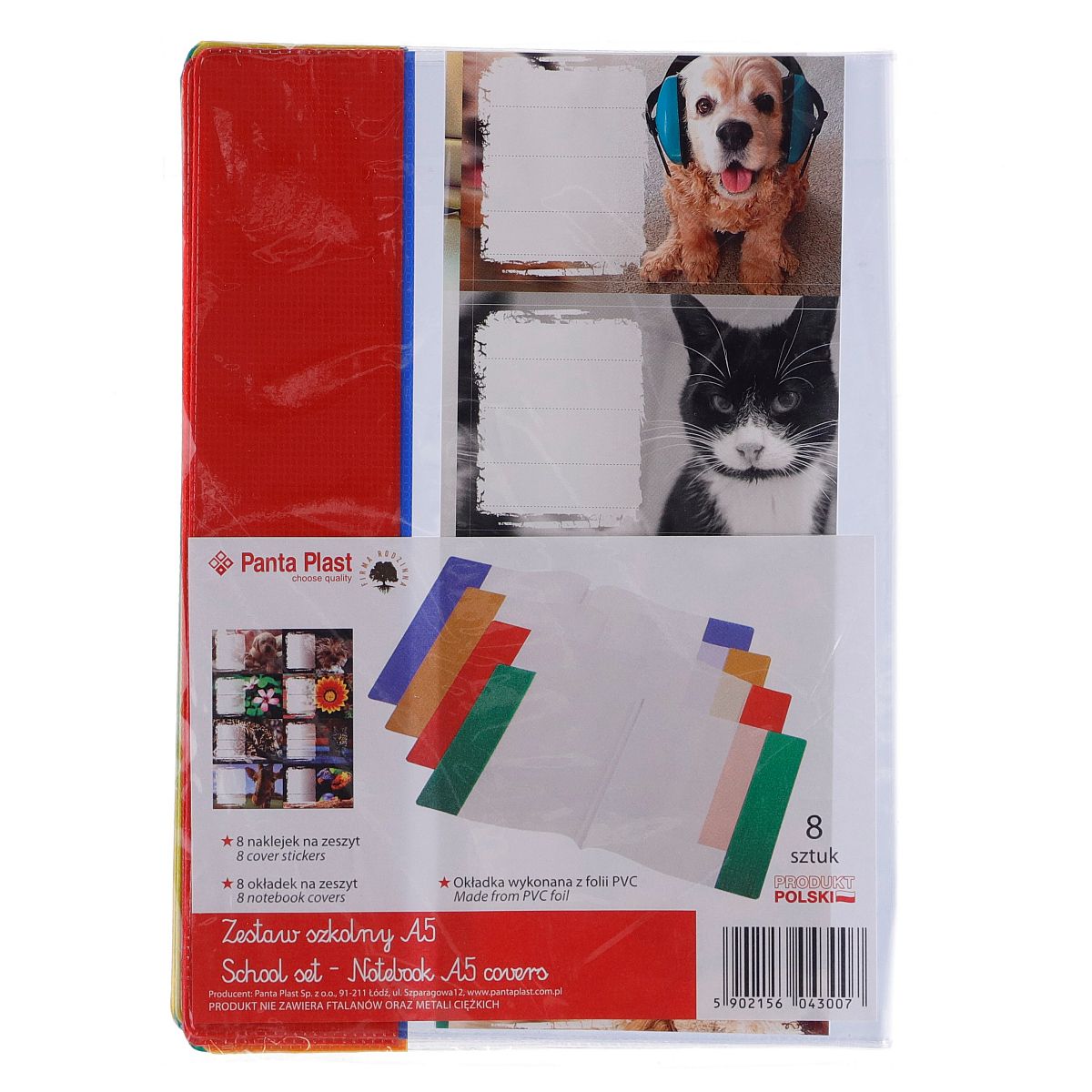 Okładka na zeszyt A5 zestaw 8 sztuk + naklejki pp | biuroweokazje.pl | Kup w sekundę!