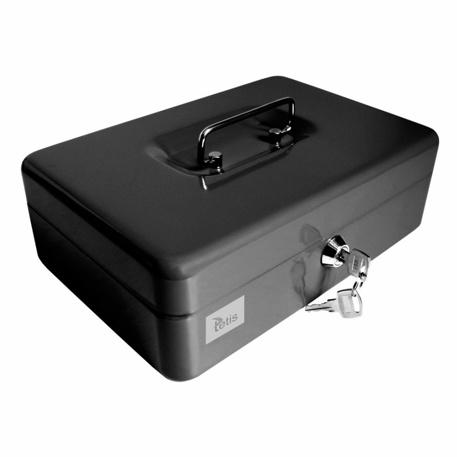 Kasetka metalowa Tetis GV010 czarna | biuroweokazje.pl | Kup z dostawą!