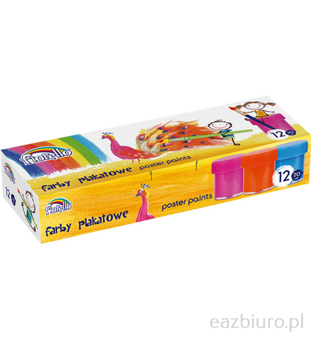 Farbki plakatowe Fiorello 12 kolorów 20 ml | biuroweokazje.pl | Działaj teraz!