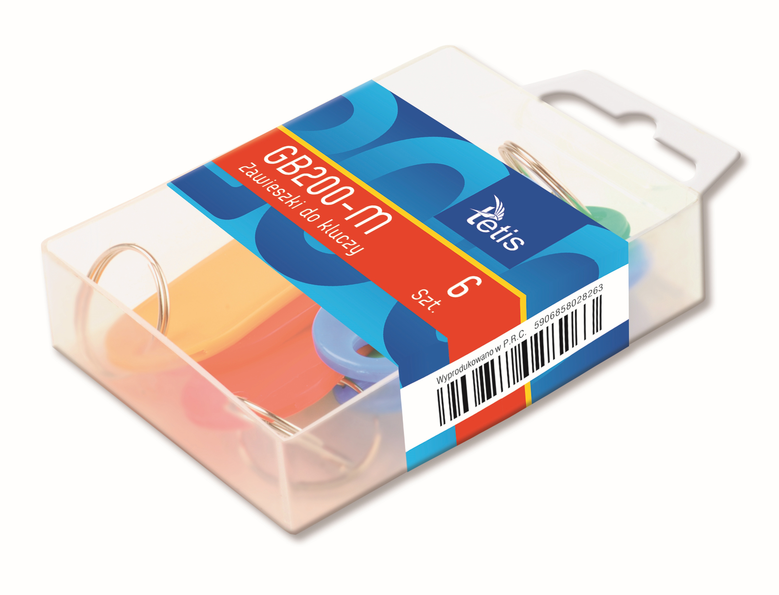 Breloczki do kluczy Tetis 6 szt. | biuroweokazje.pl | Sięgnij po najlepsze