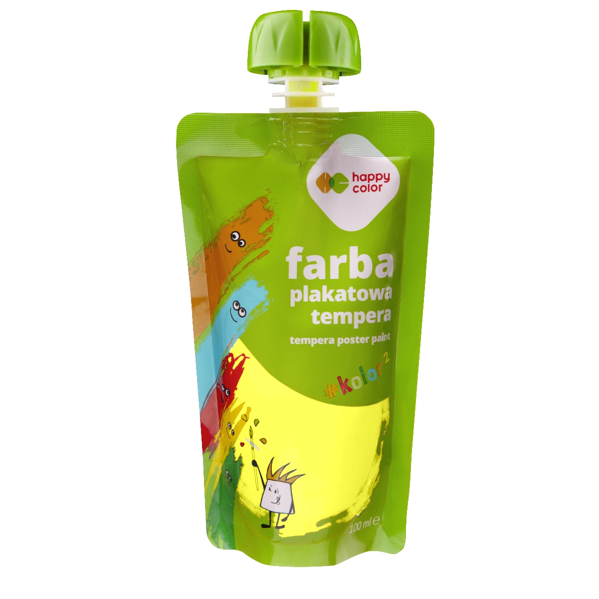 Farba plakatowa tempera w saszetce 100 ml neonowa żółta | biuroweokazje.pl | Kup z rabatem!