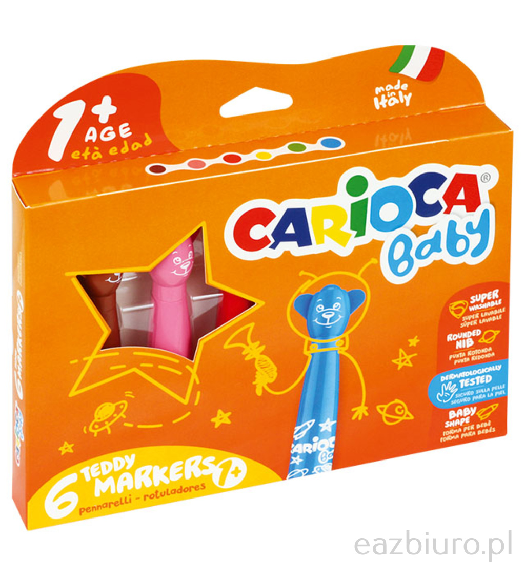 Mazaki carioca 6 kolorów misiaki | biuroweokazje.pl | Działaj śmiało!