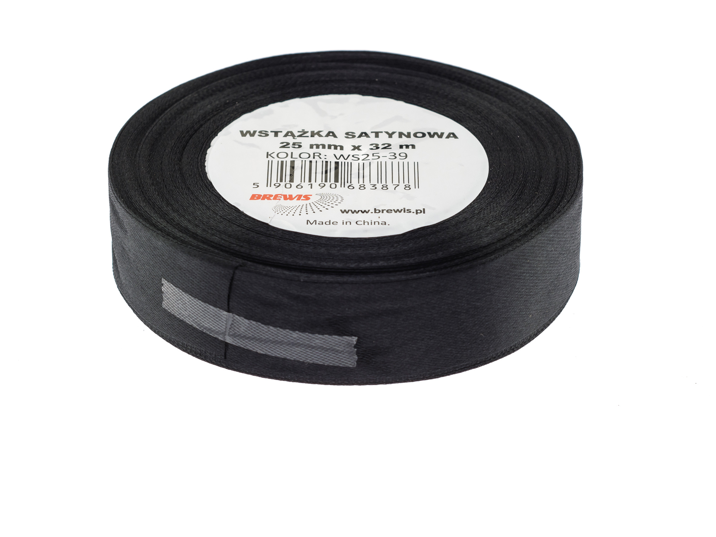 Wstążka Brewis satynowa 25 mm 32 m czarny | biuroweokazje.pl | Odbierz szybko!