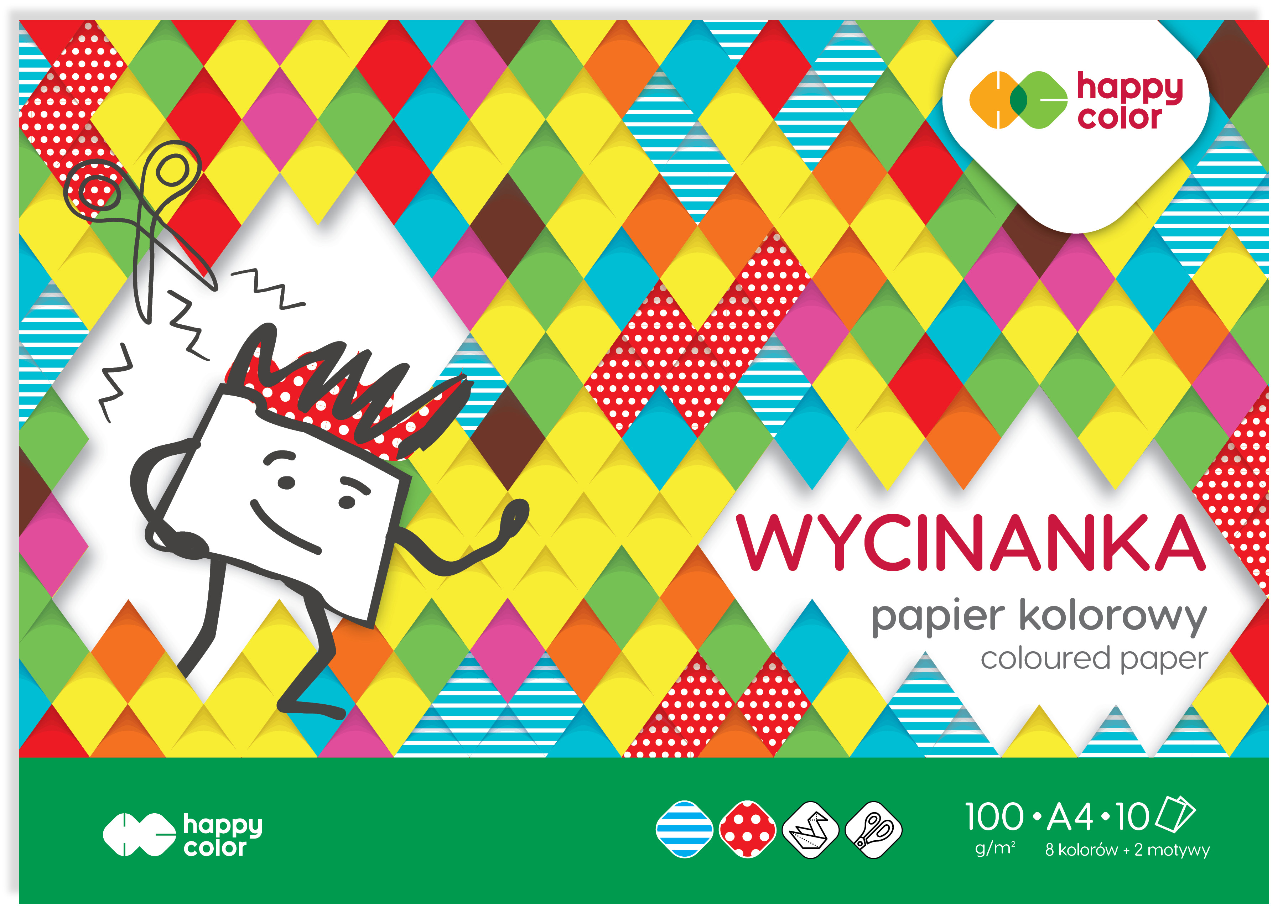 Blok wycinanka, A4, 10 ark, 100 g, Happy Color | biuroweokazje.pl | Wybierz sprawdzony produkt