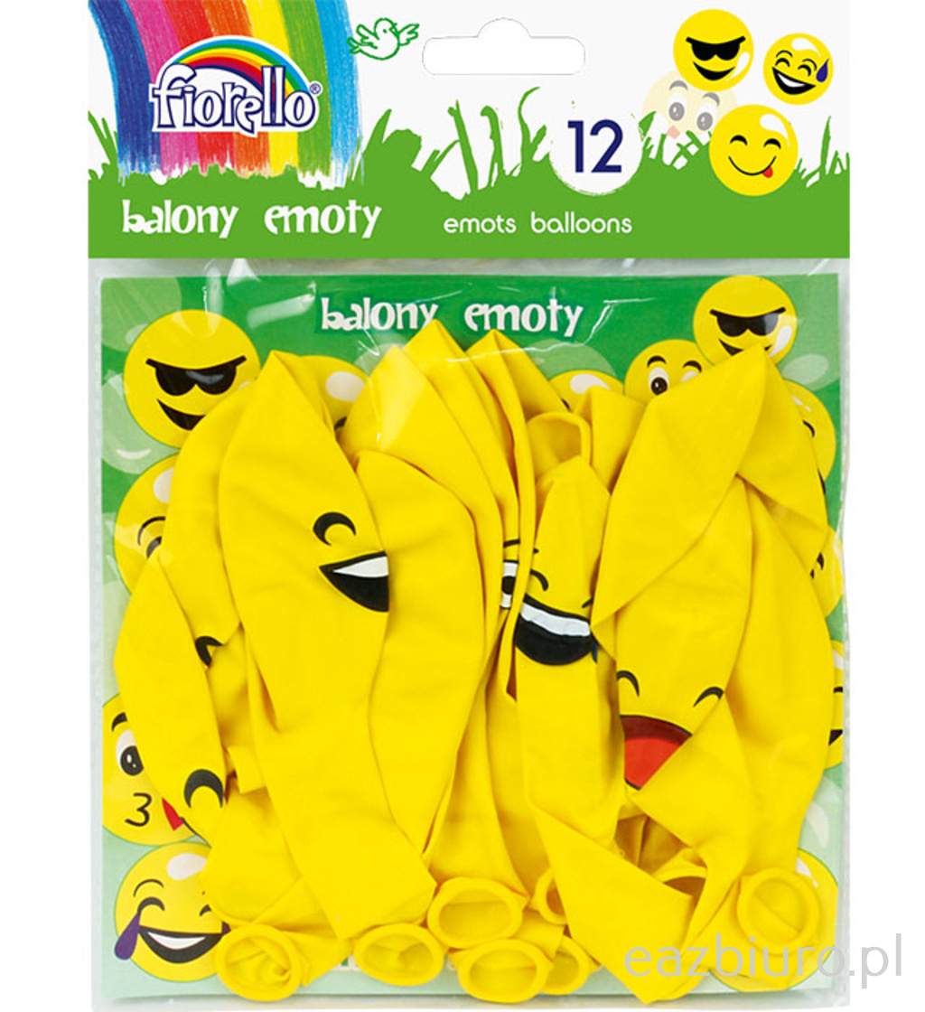 Balony emoty party Fiorello 12 szt | biuroweokazje.pl | Skorzystaj z naszej oferty