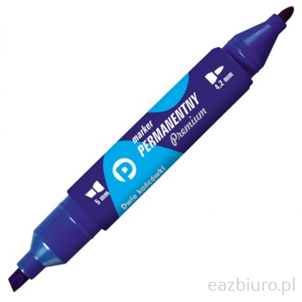 Marker Tetis km502 permanentny niebieski dwustronny okrągły ścięty | biuroweokazje.pl | Kup pewnie!