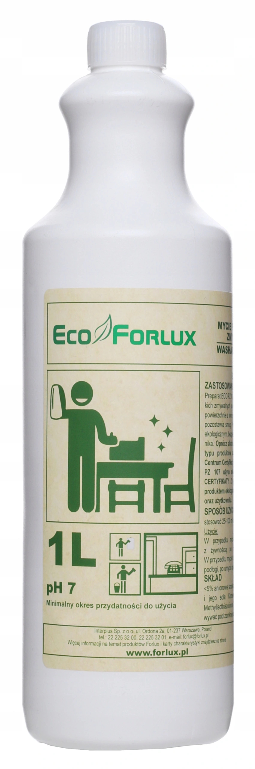 Forlux ekologiczny koncentrat do mycia wszelkich powierzchni zmywalnych eco pz107 1 l | biuroweokazje.pl | Wybierz hit!
